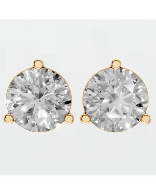 Aya Fine Jewelry Metallic Handcrafted Round Lab Diamond Martini Stud Earrings