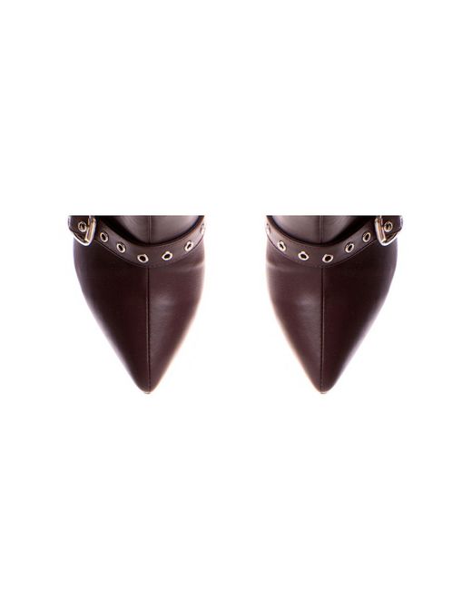 The 5Th Element Purple Roux Marsala Leather Ankle Boots