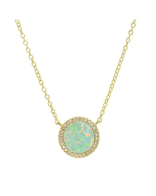 KAMARIA Metallic Beacon Opal Circle Necklace With Crystals