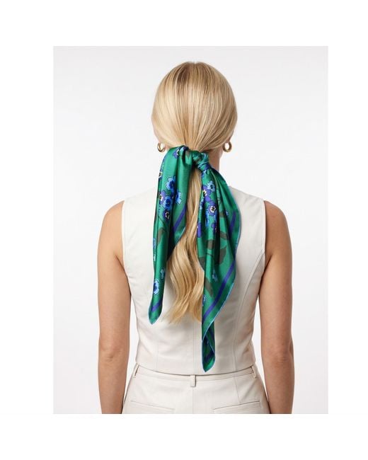 Jessie Zhao New York Green Emerald Echo Double Sided Silk Scarf