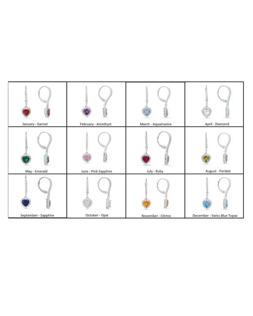 Kylie Harper White October Opal Birthstone Heart-Cut Halo Leverback Earrings