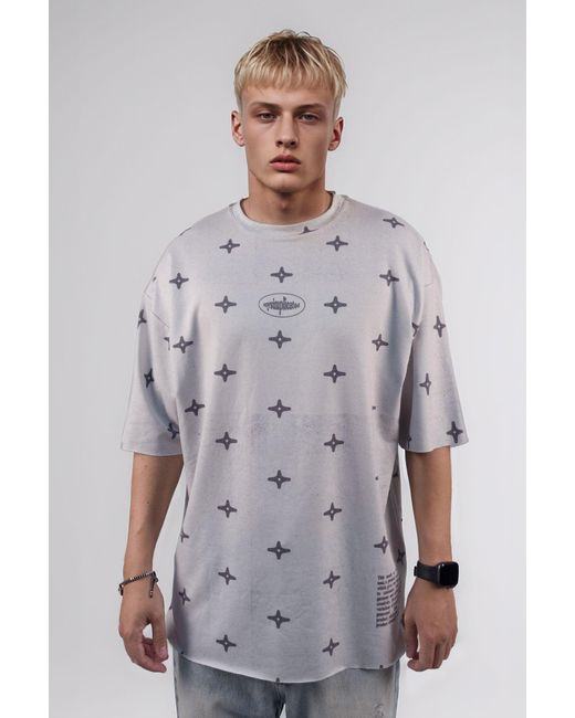 mysimplicated Blue Oversized Full Print T-Shirt for men
