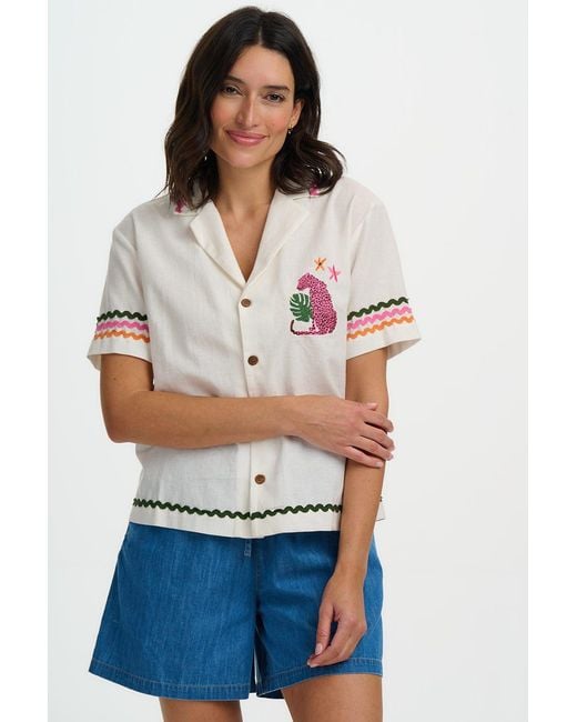 Sugarhill White Michelle Shirt Off, Leopard