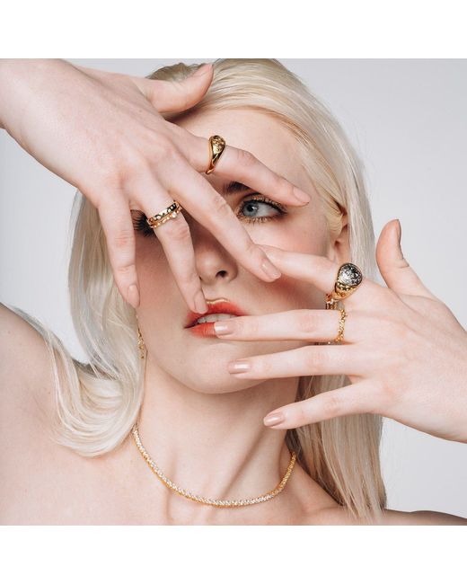 Ptera Jewelry Metallic Luna Astra Moon Ring