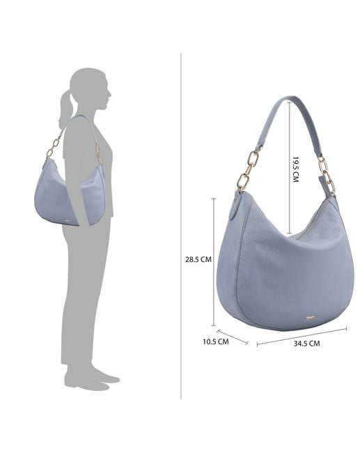 Paul Costelloe Blue Bisbee Leather Shoulder Bag