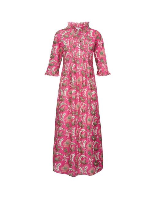 At Last Pink Cotton Annabel Maxi Dress