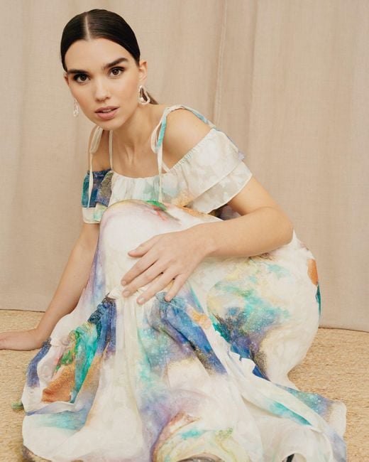 Niza Blue Off-Shoulder Dress Hawaii