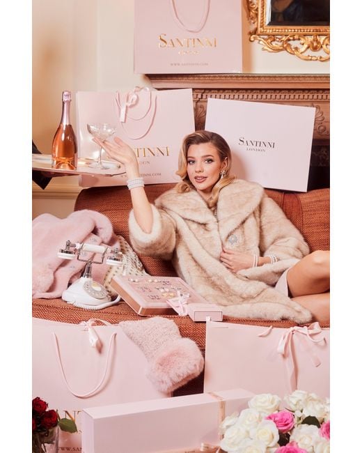 Santinni Natural Neutrals 'Hollywood' Faux Fur Coat