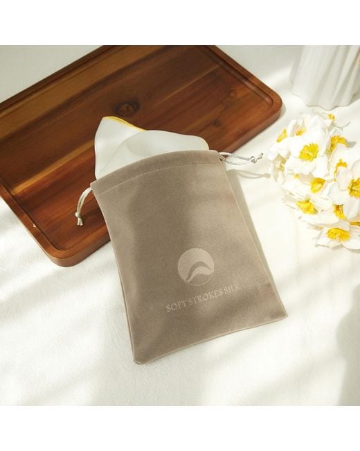 Soft Strokes Silk White Pure Silk Scarf Daffodil Solid Colour Collection Ivory Small