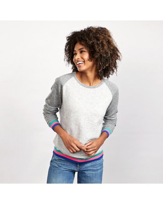 Cove Gray Carmen Cashmere Jumper With Neon Stripes