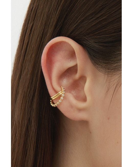 Vanhi Metallic Vina Crystal Bezel Ear Cuff