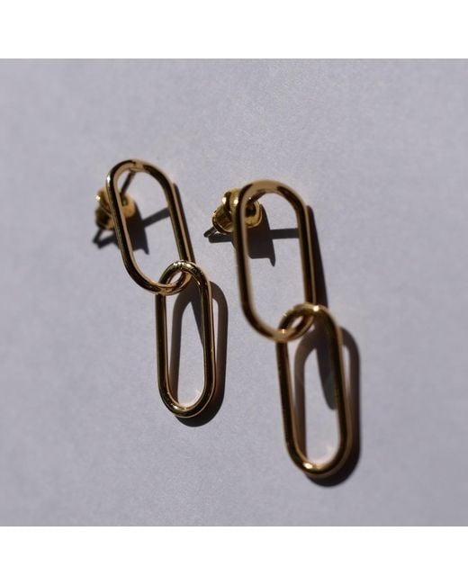 FV Jewellery Black Steel Me Paperclip Chain Earrings