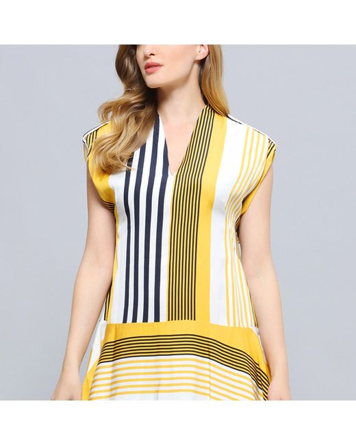 Smart and Joy Metallic Stripe Print Game Dress