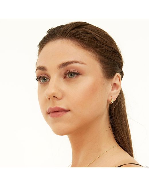 Spero London Metallic Semi Hoop Knot Sterling Earrings