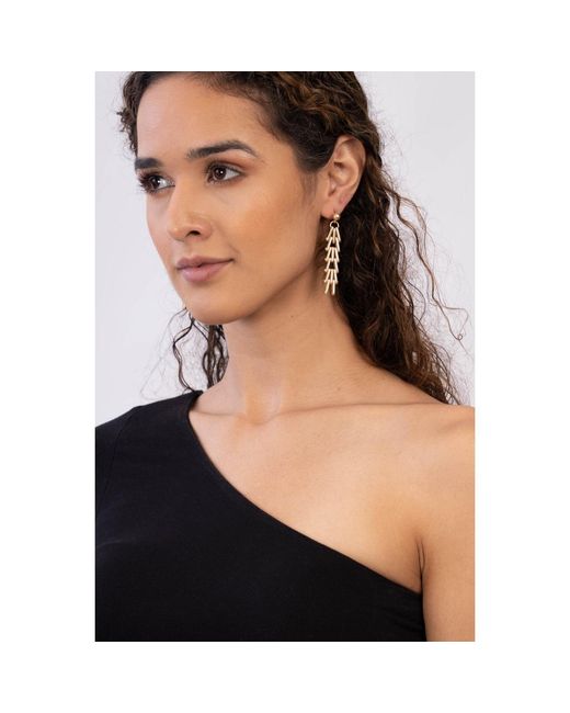 Saachi Metallic Chain Cluster Dangle Earrings