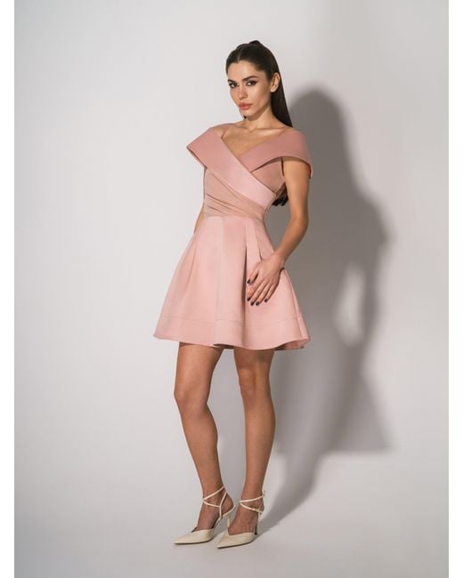 Tia Dorraine Pink Easy To Love Flared Satin Mini Dress