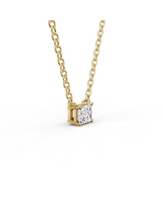 SEREIA OFFICIAL Metallic 14K 0.25 Ct Lab Grown Emerald Shape Diamond Pendant