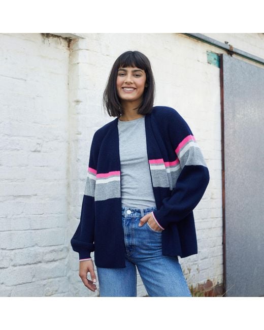 Cove Blue Neon Stripe Cardigan