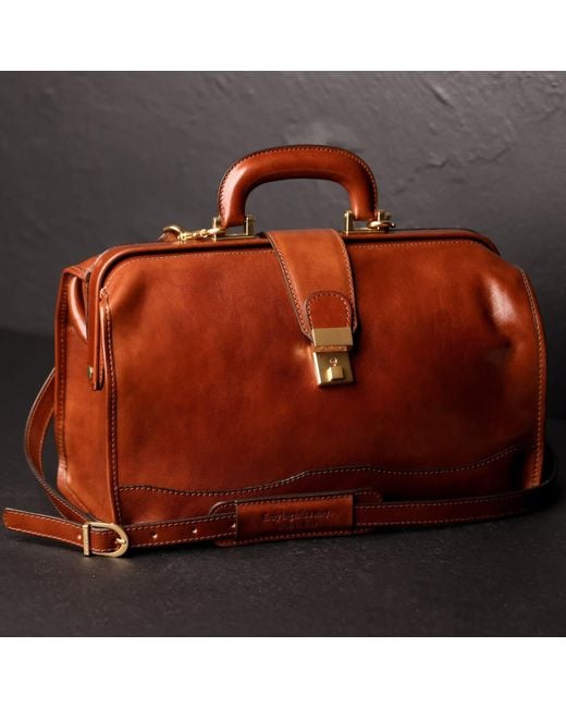Time Resistance Brown Small Leather Doctor Bag For