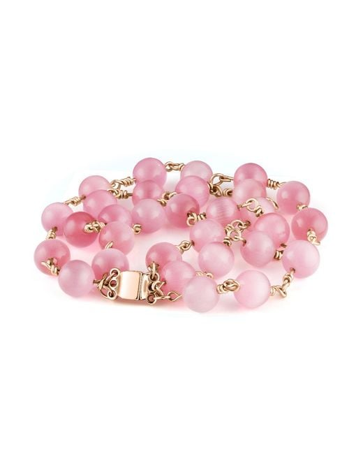 Rejected Hearts Club Pink Rosado Glass Beaded Bracelet