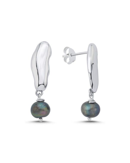LINYA JEWELLERY White Gera Pearl Dangle Earrings