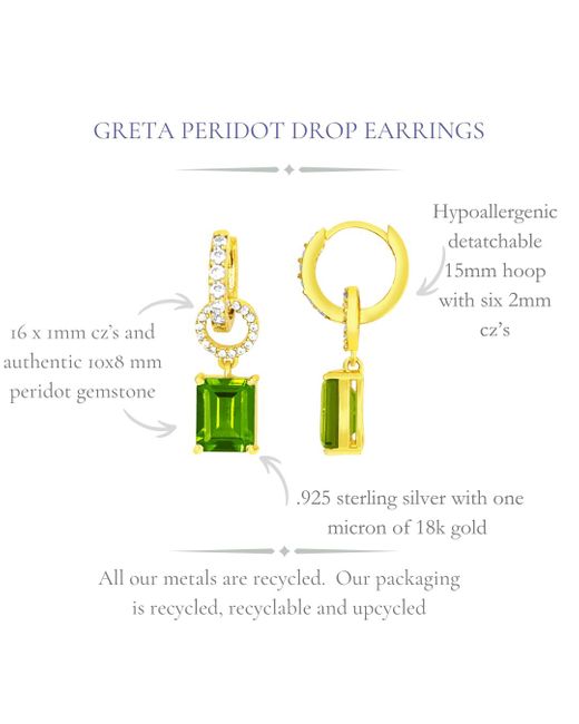 GEM BAZAAR Green Greta Peridot Drop Earrings
