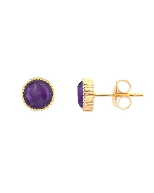 Auree Jewellery Metallic Barcelona February Birthstone Stud Earrings