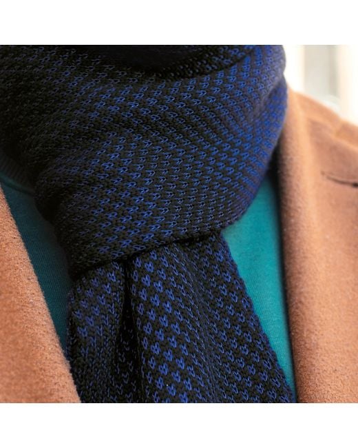 SEREN LONDON Blue Merino Wool & Rpet Eco Scarf for men