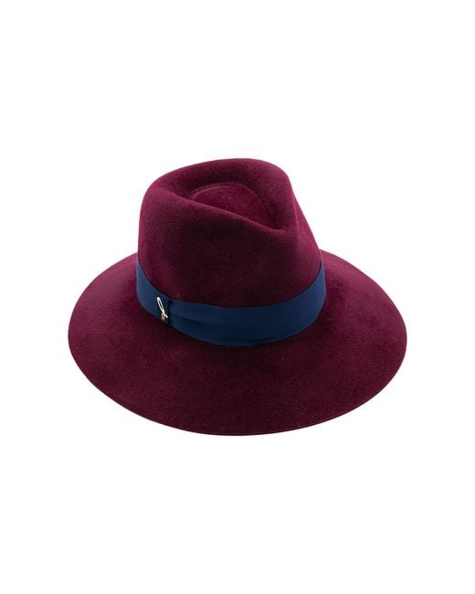 DORIA 1905 Red Wide-Brim Lapin Felt Drop Hat