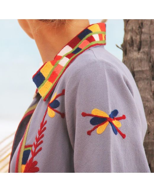 Antra Designs The Steel Blue Aztec Coat