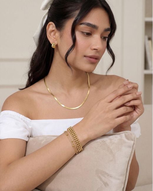 Elk & Bloom Metallic Triple Beaded Satellite Chain 14K Link Bracelet