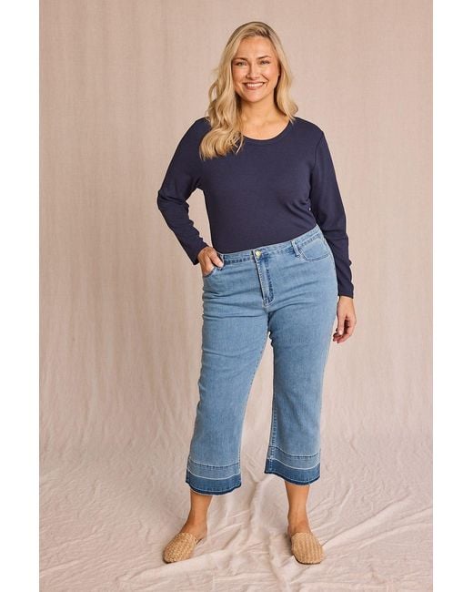 Adrift Clothing Blue Adrift Denim Cropped Straight Leg Jeans
