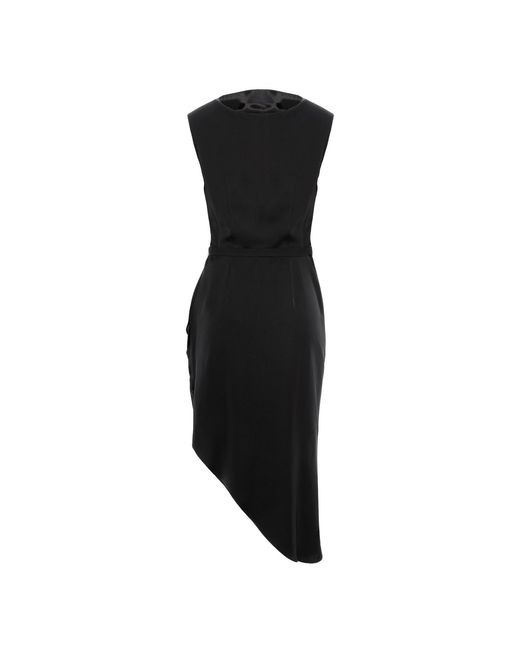 AVENUE No.29 Black Cowl Neckline Asymmetric Viscose Midi Dress