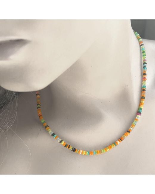 Lori Kaplan Design Metallic Multi-Colored Opal Necklace
