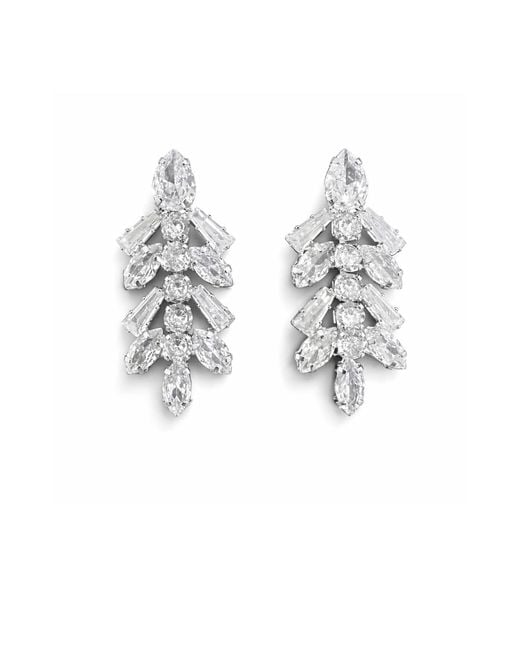 Maison De Gala Metallic Statement Crystal Cluster Earrings