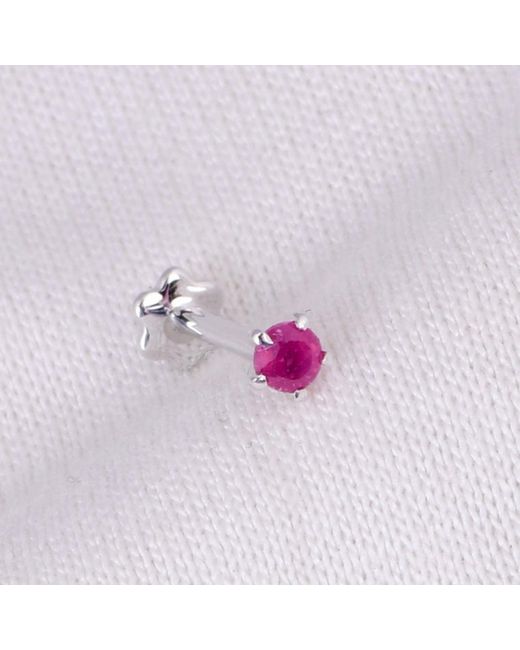 Cervin Blanc Pink Ruby Nose Pin Screwbacks Natural Gemstones Stud Nostril Piercing