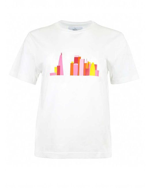 blonde gone rogue White London Skyline Graphic Print Tee, Organic Cotton