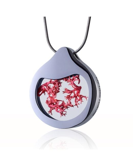 My Little Nature Blue Handcrafted Statement Necklace With Real Moss – Nature-Inspired Botanical Pendant