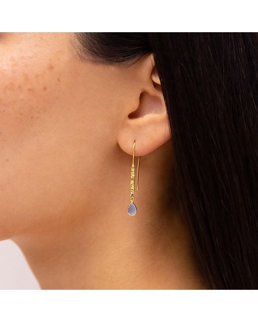 Isla Silver White Chalcedony Dream Drop Earrings