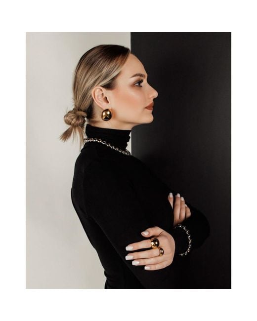 VIEA Metallic Leigh Wide Dome Earrings