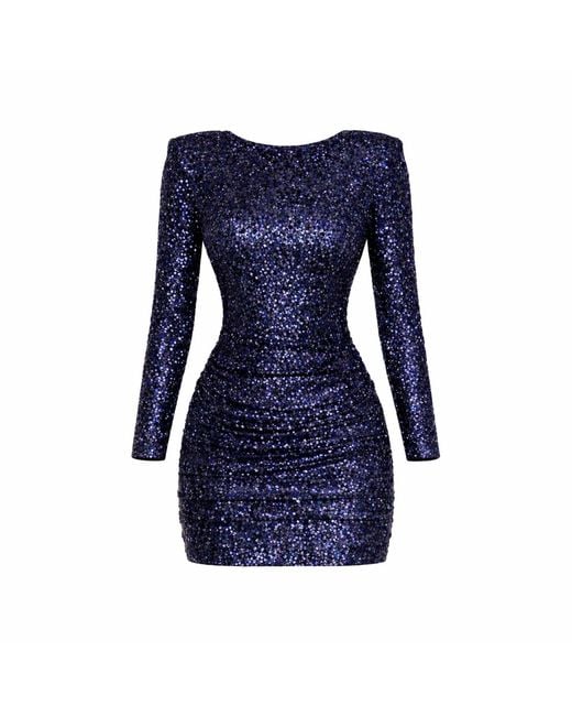Monice London Blue Bey Mini Sequin Dress