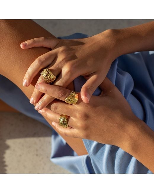 EVA REMENYI Gray Talisman Moon Ring