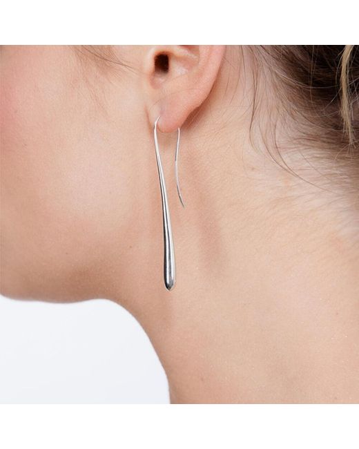 Lucy Quartermaine White Long Solid Drop Earrings