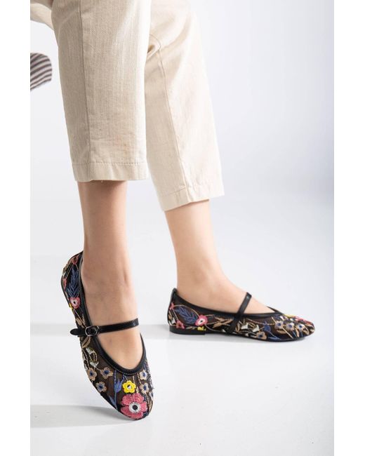 Prologue Shoes Blue Fauna Mesh Mary Jane Flats