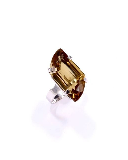 Mineralgems•Studio White Cognac Citrine Quartz Ring