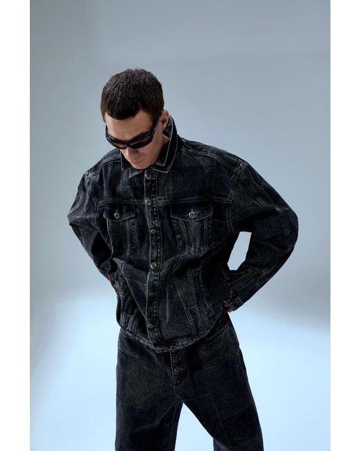 Pcfg Black Your Itch Colorblocked Denim Jacket for men
