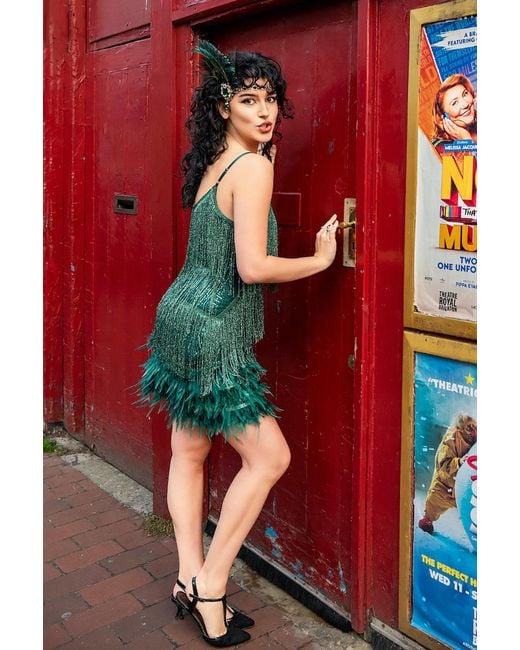 Pretty Eccentric Green Hundred Watt Tassel Dress