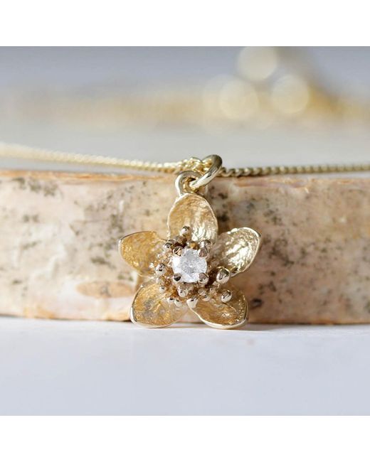 Lee Renee Metallic Cherry Blossom Diamond Necklace –