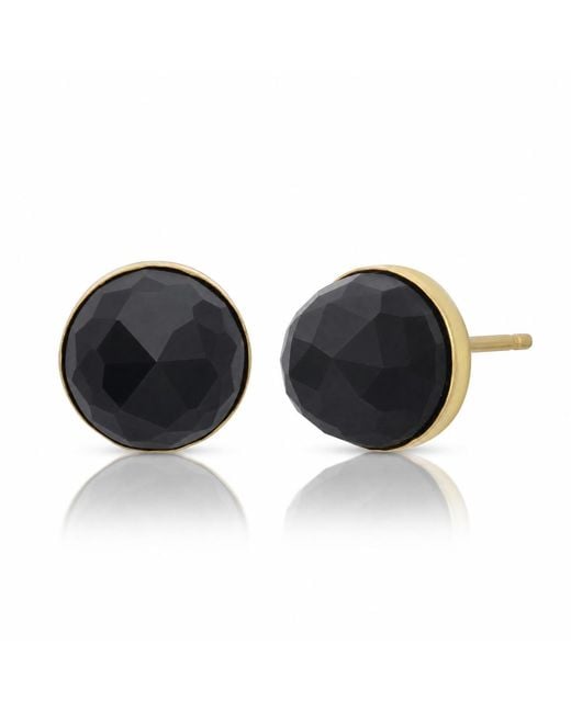 Heather Hawkins Jewelry Black Babe Dome Faceted Gemstone Earrings