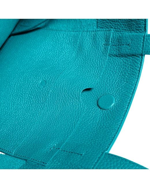 godi. Blue The Ivy Handmade Leather Tote Bag